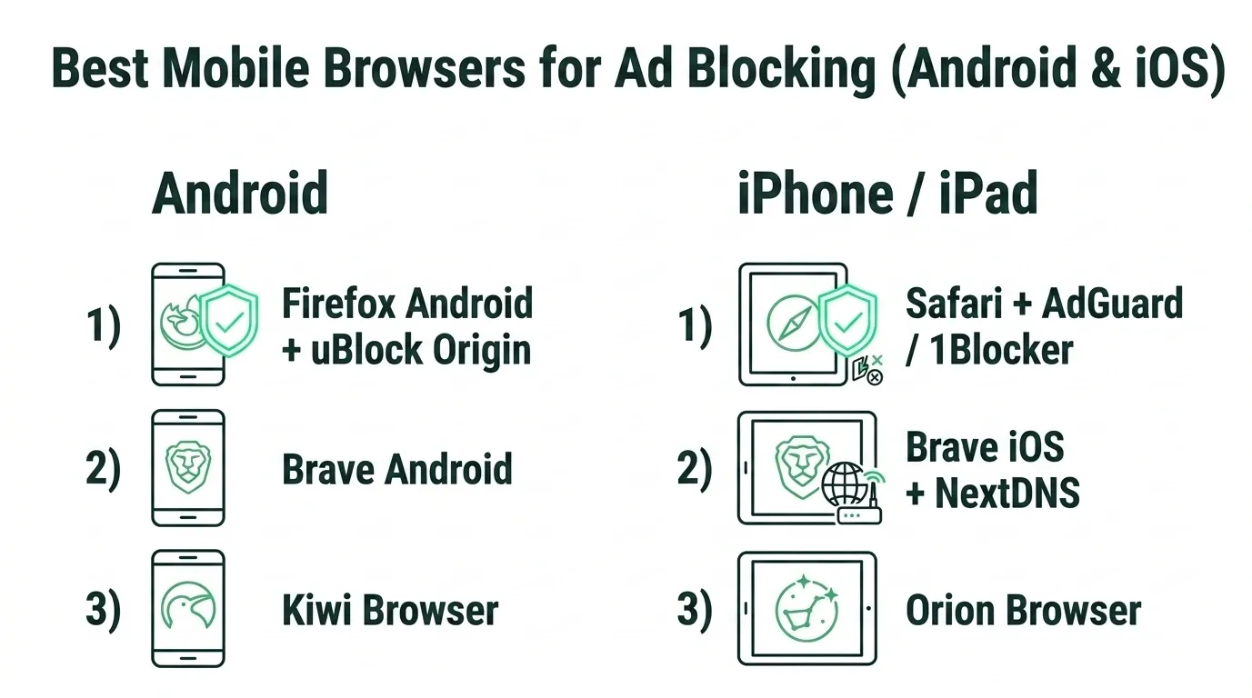 best browsers for ad blocking on android and ios
