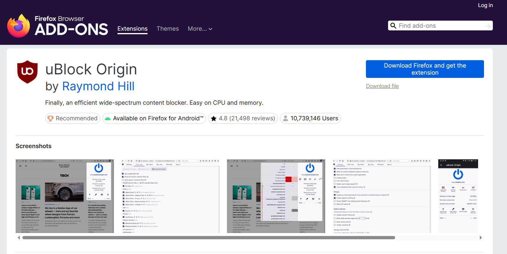 ublock origin for firefox browser