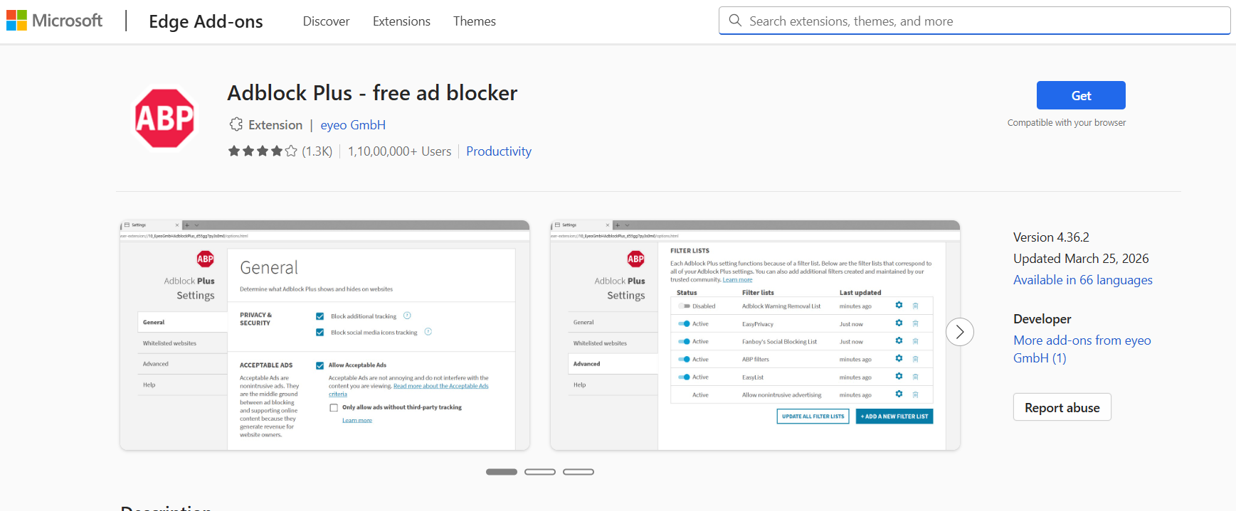 adblock plus on microsoft edge