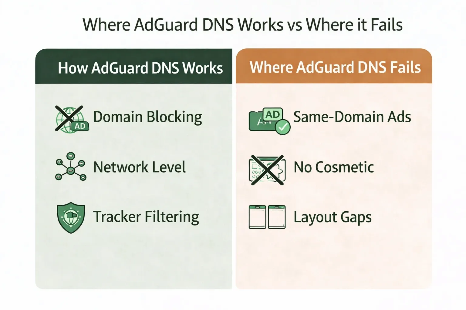 where adguard dns works vs where it fails