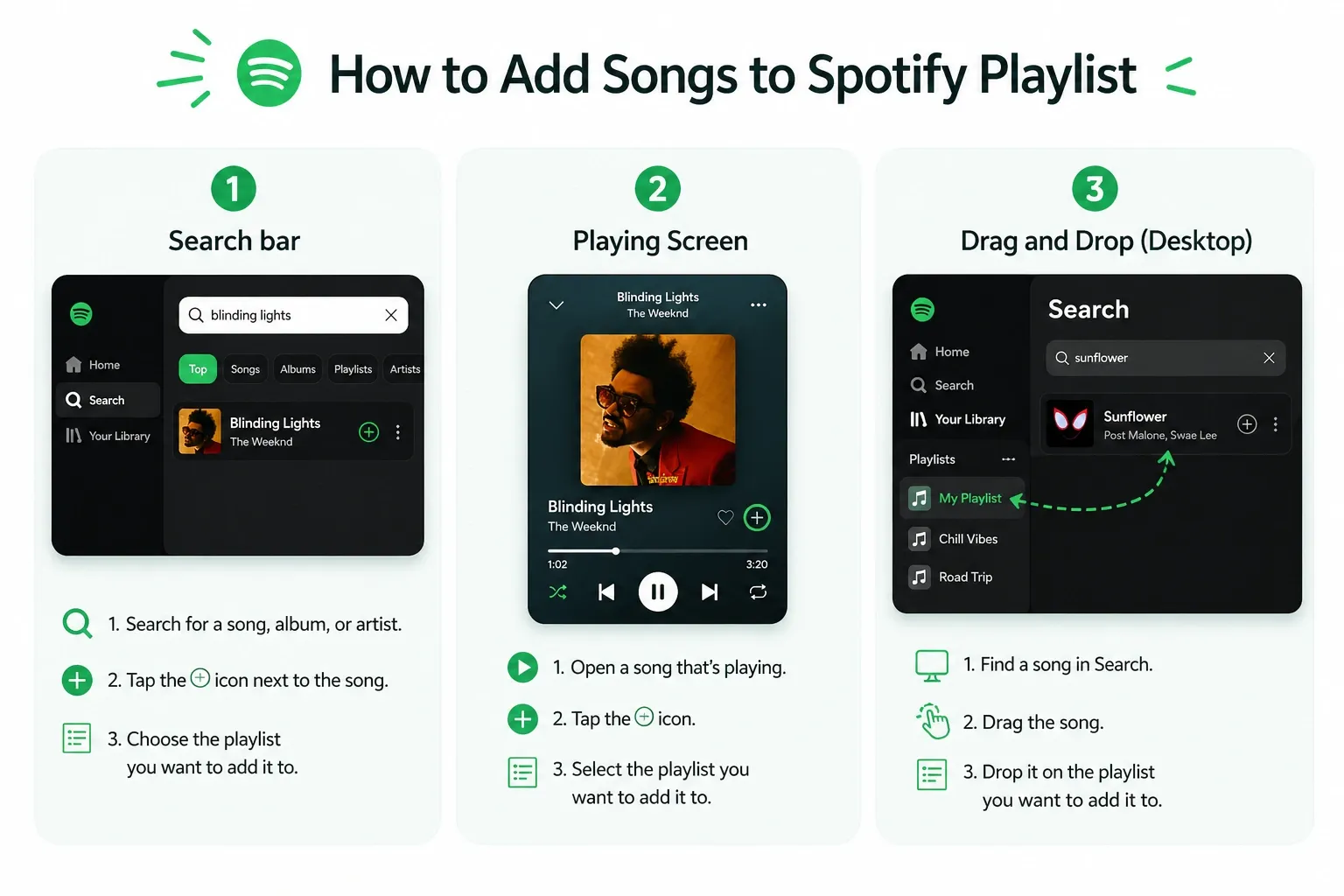 how to add songs to spotify playlist
