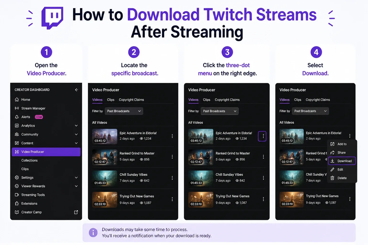 how to download twitch streams after streaming