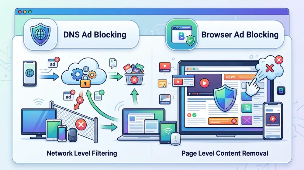 dns ad blocking vs browser ad blocking