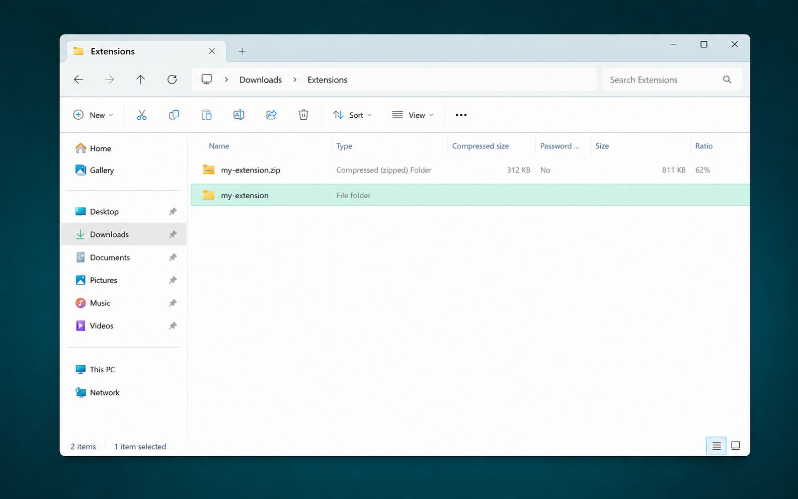 File manager showing the Blockify ZIP being extracted into a folder.